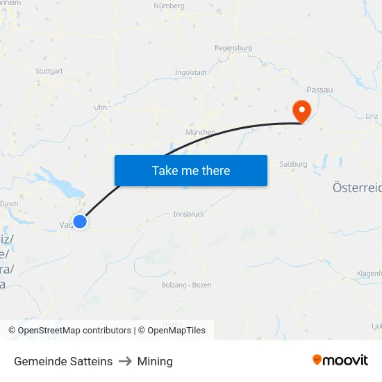 Gemeinde Satteins to Mining map