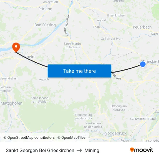 Sankt Georgen Bei Grieskirchen to Mining map
