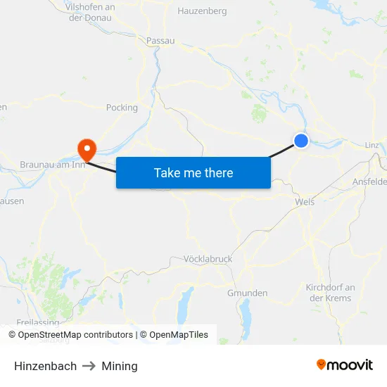 Hinzenbach to Mining map