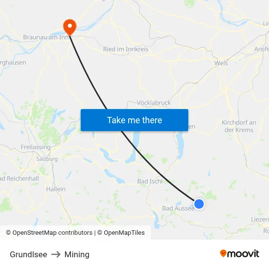 Grundlsee to Mining map