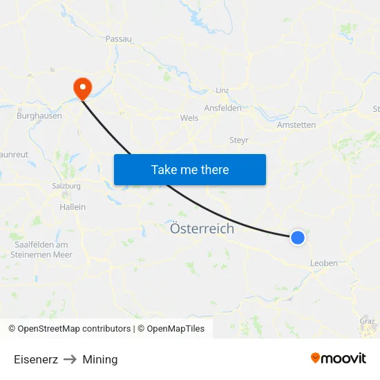 Eisenerz to Mining map