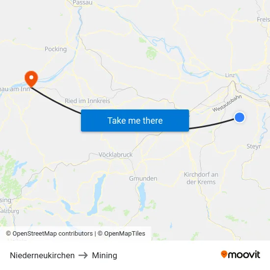 Niederneukirchen to Mining map