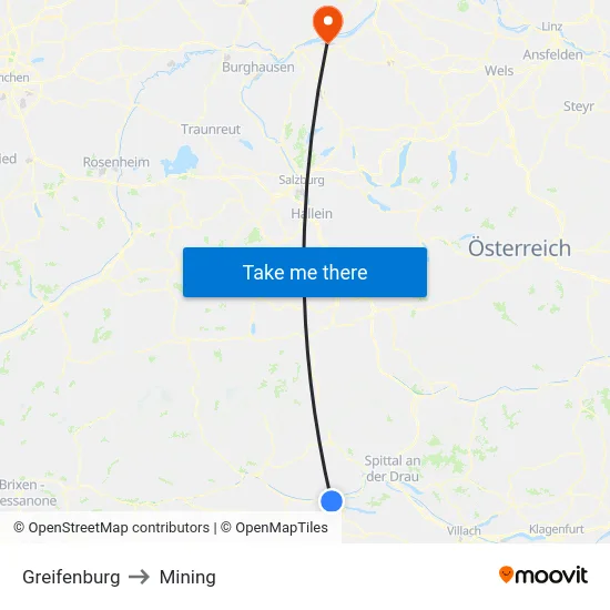 Greifenburg to Mining map