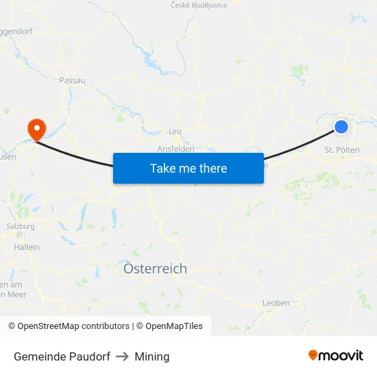 Gemeinde Paudorf to Mining map