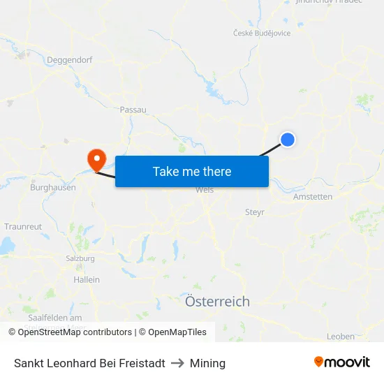 Sankt Leonhard Bei Freistadt to Mining map