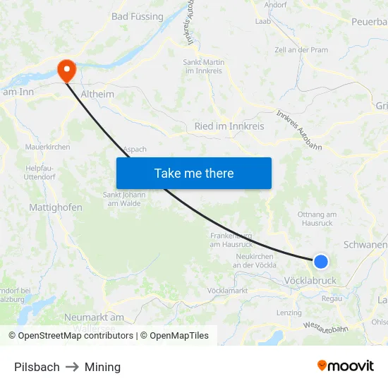 Pilsbach to Mining map