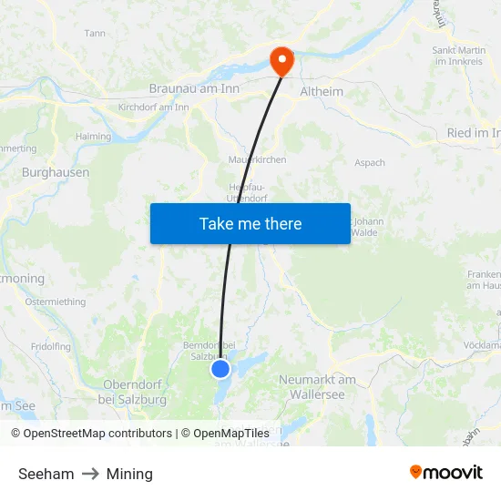 Seeham to Mining map