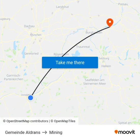 Gemeinde Aldrans to Mining map