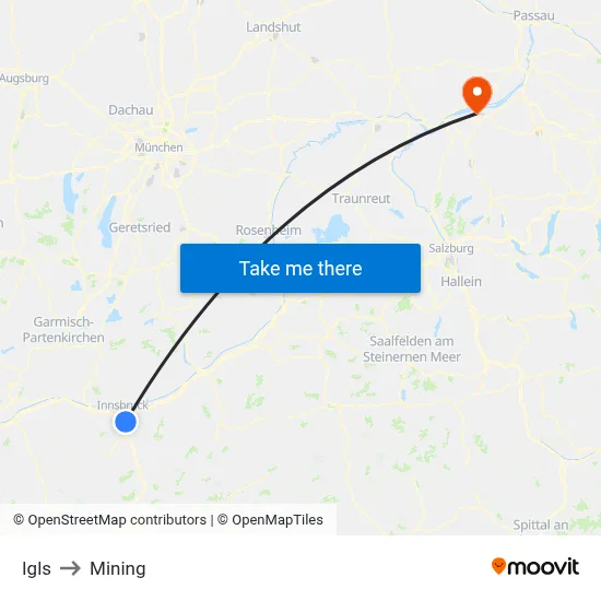 Igls to Mining map