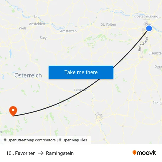 10., Favoriten to Ramingstein map
