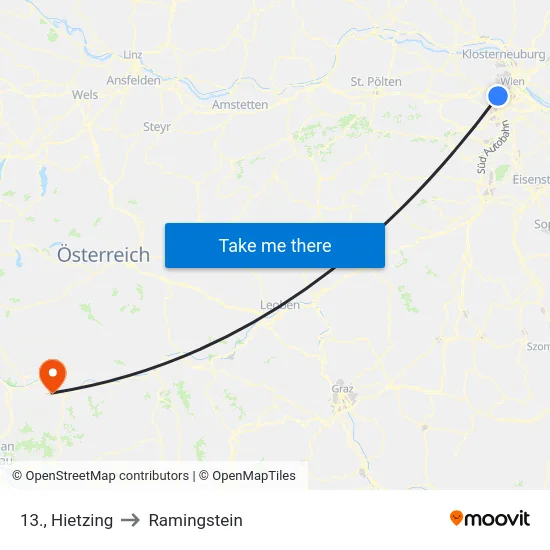 13., Hietzing to Ramingstein map