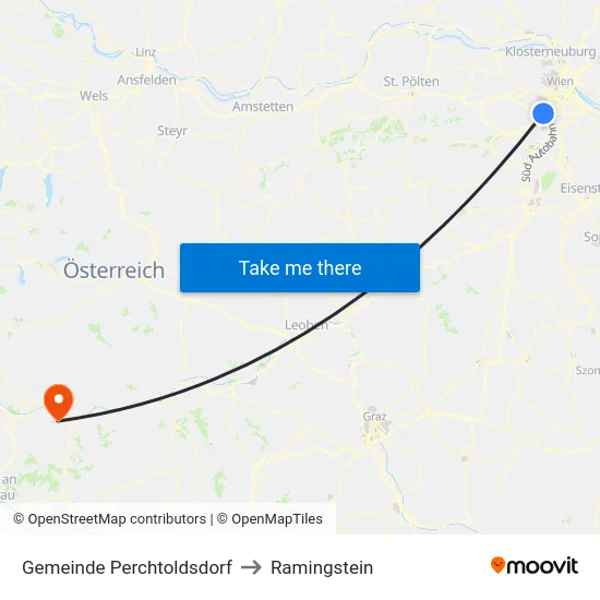 Gemeinde Perchtoldsdorf to Ramingstein map