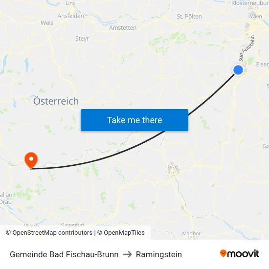 Gemeinde Bad Fischau-Brunn to Ramingstein map