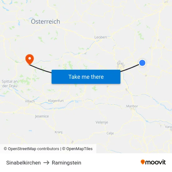 Sinabelkirchen to Ramingstein map