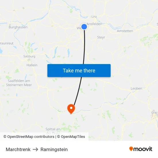 Marchtrenk to Ramingstein map
