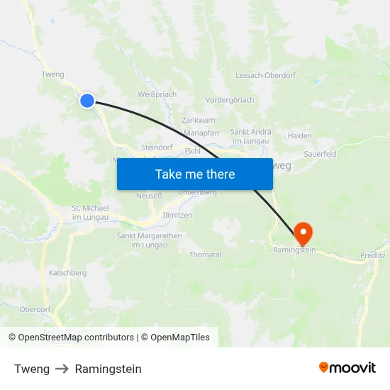 Tweng to Ramingstein map