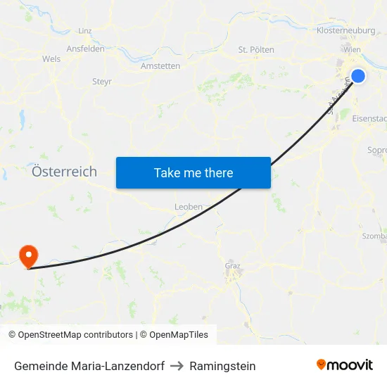 Gemeinde Maria-Lanzendorf to Ramingstein map