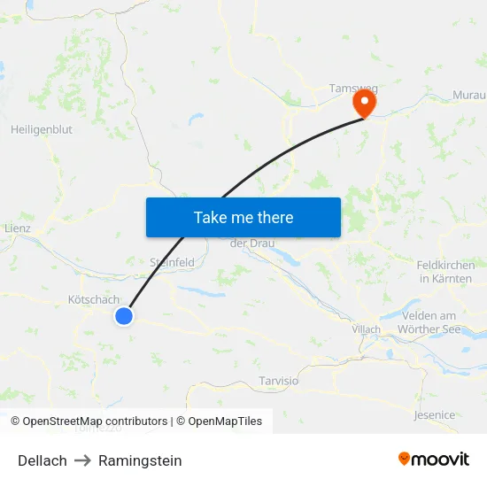 Dellach to Ramingstein map
