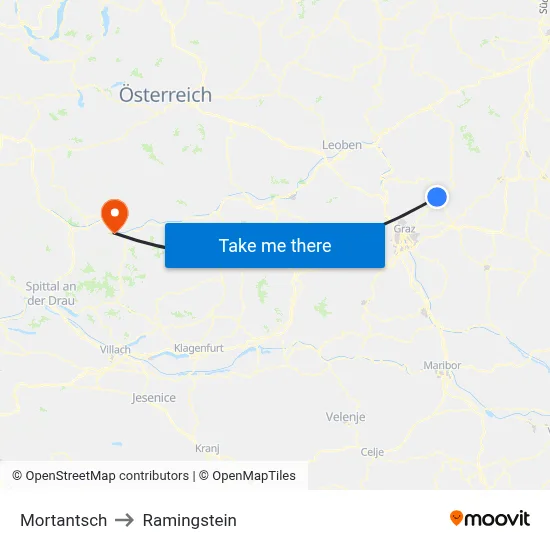 Mortantsch to Ramingstein map