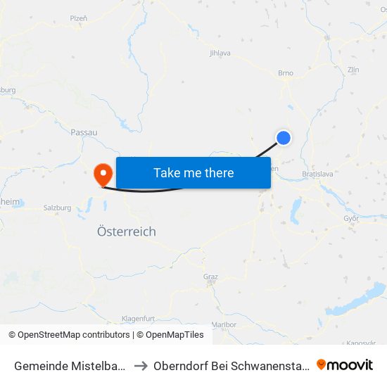 Gemeinde Mistelbach to Oberndorf Bei Schwanenstadt map