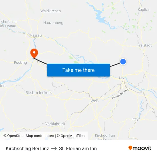 Kirchschlag Bei Linz to St. Florian am Inn map