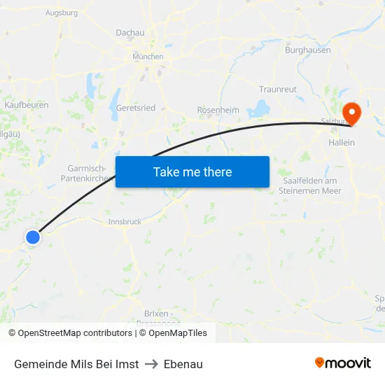 Gemeinde Mils Bei Imst to Ebenau map
