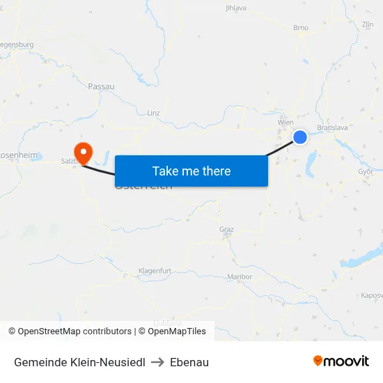 Gemeinde Klein-Neusiedl to Ebenau map