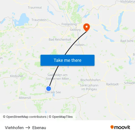 Viehhofen to Ebenau map