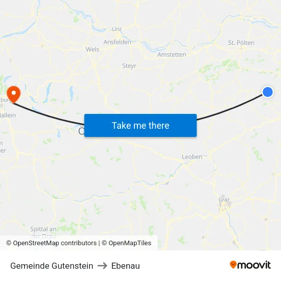 Gemeinde Gutenstein to Ebenau map
