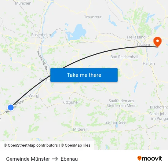 Gemeinde Münster to Ebenau map
