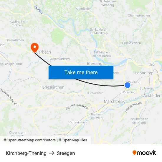 Kirchberg-Thening to Steegen map