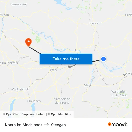 Naarn Im Machlande to Steegen map