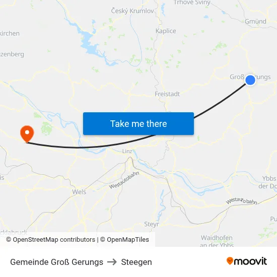 Gemeinde Groß Gerungs to Steegen map