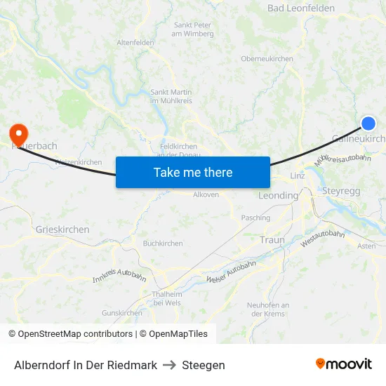 Alberndorf In Der Riedmark to Steegen map