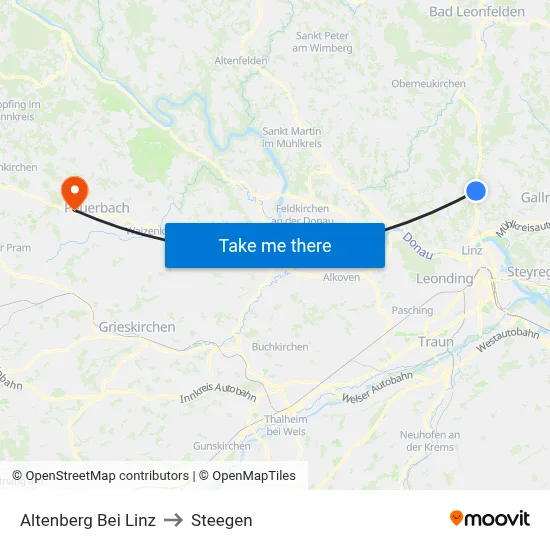 Altenberg Bei Linz to Steegen map