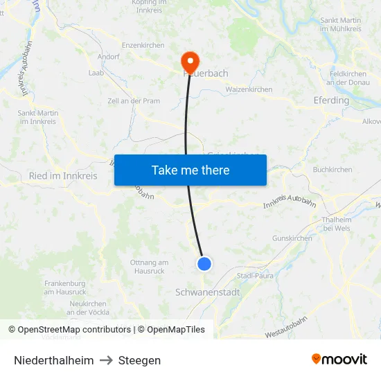 Niederthalheim to Steegen map
