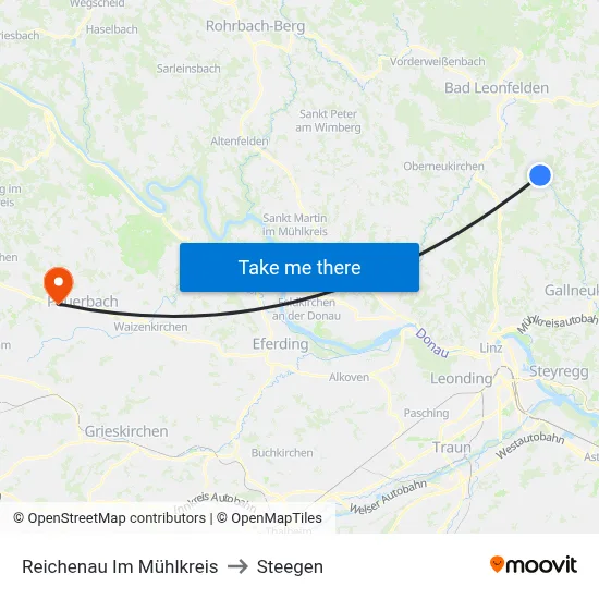 Reichenau Im Mühlkreis to Steegen map