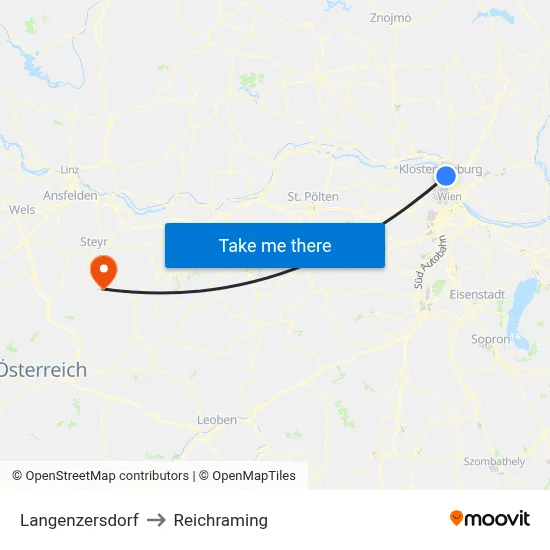 Langenzersdorf to Reichraming map