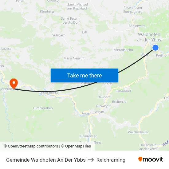 Gemeinde Waidhofen An Der Ybbs to Reichraming map