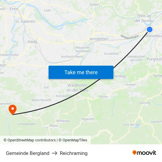 Gemeinde Bergland to Reichraming map