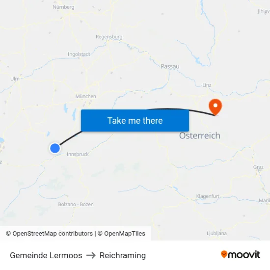 Gemeinde Lermoos to Reichraming map