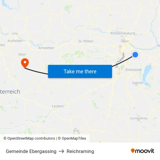 Gemeinde Ebergassing to Reichraming map