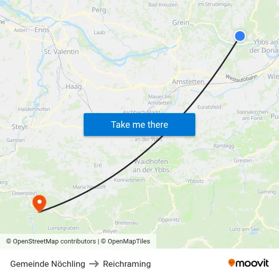 Gemeinde Nöchling to Reichraming map