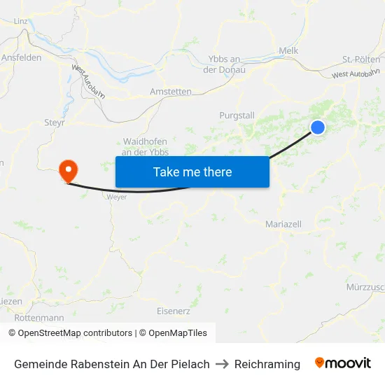 Gemeinde Rabenstein An Der Pielach to Reichraming map