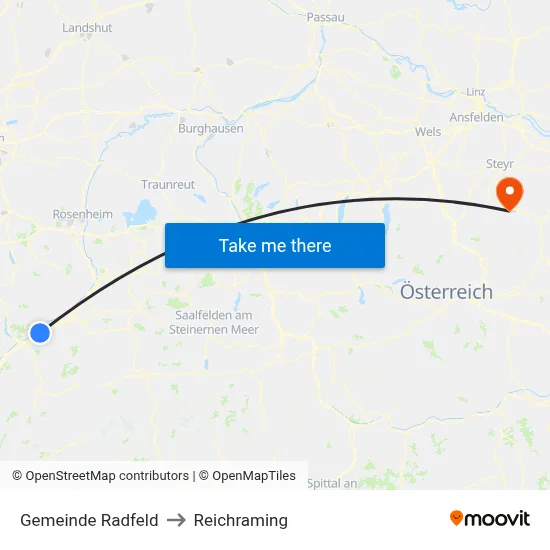 Gemeinde Radfeld to Reichraming map