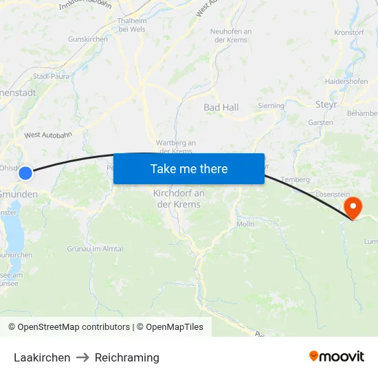 Laakirchen to Reichraming map
