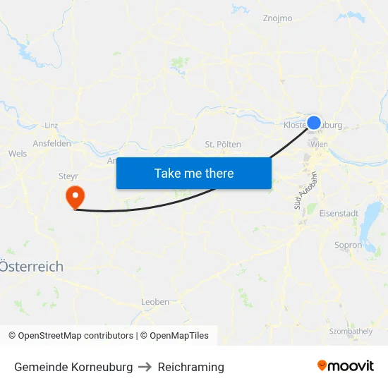 Gemeinde Korneuburg to Reichraming map