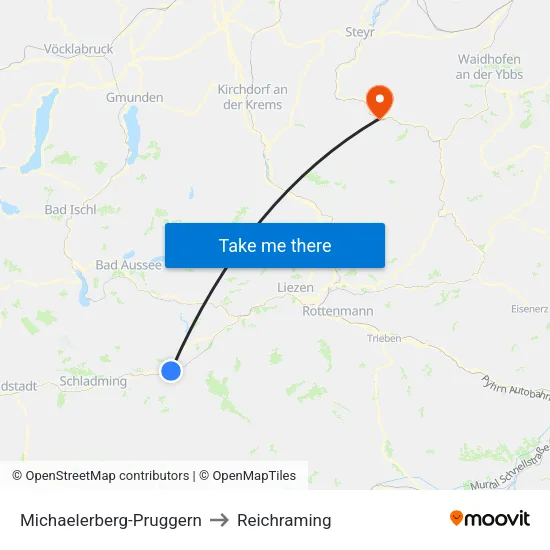 Michaelerberg-Pruggern to Reichraming map