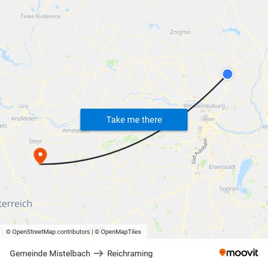 Gemeinde Mistelbach to Reichraming map