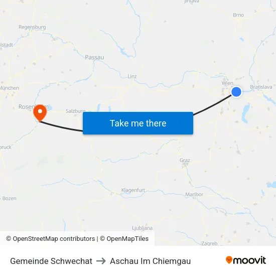 Gemeinde Schwechat to Aschau Im Chiemgau map